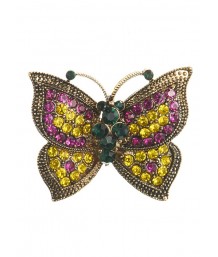 Golden Butterfly Crystal Hairclip & Brooch